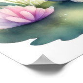 水の色の絵画かわいいチビ（小さくかわいく書いた感じ）クリーチャーII ポスター (角)