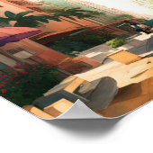 水の色の絵画アールデコマイアミ ポスター (角)