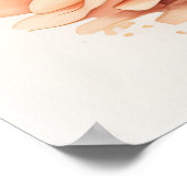 水の色の絵画ガーデニアのポット ポスター (角)