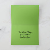 水の色の絵画キャンドルクリスマスパープルグリーン カード (内部)