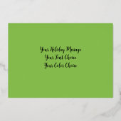 水の色の絵画キャンドルクリスマスパープルグリーン 箔シーズンカード (裏面)