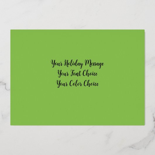 水の色の絵画キャンドルクリスマスパープルグリーン 箔シーズンカード (裏面)