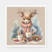 水の色の絵画クリスマスの素朴なナプキン スタンダードランチョンナプキン (正面)