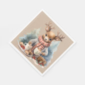 水の色の絵画クリスマスの素朴なナプキン スタンダードランチョンナプキン (角)