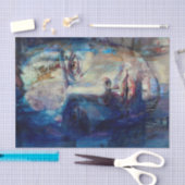 水の色の絵画ポートレートのマンティッシュペーパー 薄葉紙 (クラフト)