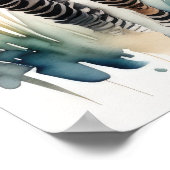 水の色の絵画ママとベビーゼブラ5:4 ポスター (角)