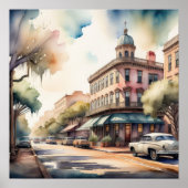 水の色の絵画ヴィンテージサバンナグルジア ポスター (正面)