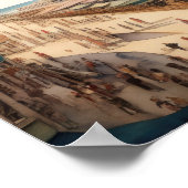 水の色の絵画ヴィンテージショアリンボードウォーク ポスター (角)