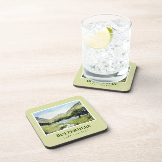 水の色の絵画風景バターミア湖 コースター (右側)