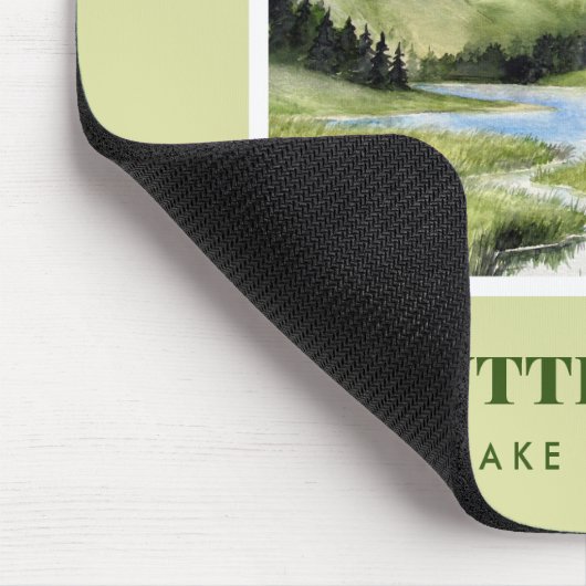 水の色の絵画風景バターミア湖 マウスパッド (コーナー)