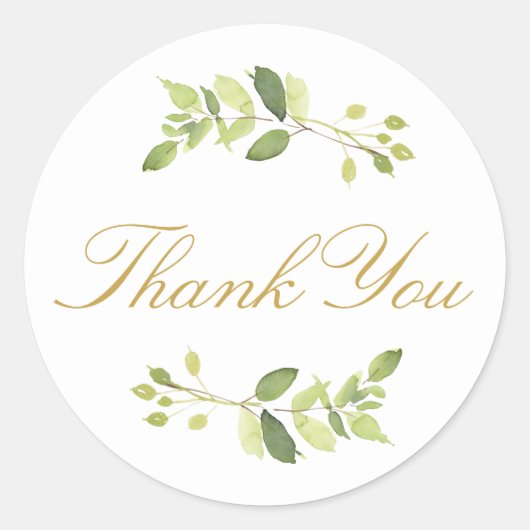 水の色の緑ありがとう ラウンドシール (正面)