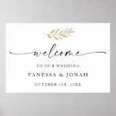 水の色の緑が私たちの看板結婚にようこそ ポスター (正面)