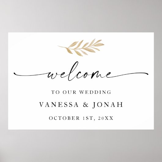 水の色の緑が私たちの看板結婚にようこそ ポスター (正面)