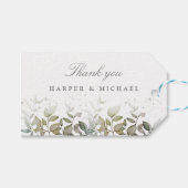 水の色の緑とセージ結婚の感謝していあなた ギフトタグ (正面(横))