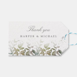 水の色の緑とセージ結婚の感謝していあなた ギフトタグ