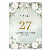 水の色の緑と白いテーブル番号 テーブルナンバー (裏面)