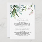 水の色の緑と花結婚すべて 招待状 (裏面)