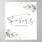 水の色の緑と金ゴールド葉はサインを好む ポスター (正面)