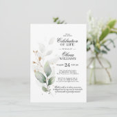 水の色の緑のお祝いの生活招待状 招待状 (スタンド正面)