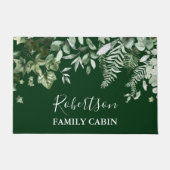 水の色の緑のアイビーセージシダのファミリーキャビン ドアマット (正面)