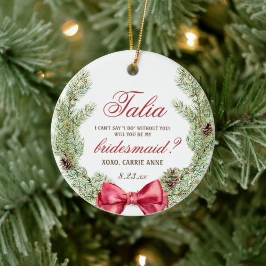 水の色の緑のカスタムブライドメイド提案 セラミックオーナメント (ツリー)