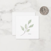 水の色の緑のカスタムホワイトスクエアありがとう ノートカード (正面/裏面インサイチュ)