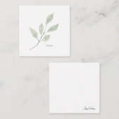 水の色の緑のカスタムホワイトスクエアありがとう ノートカード (正面/裏面)