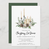 水の色の緑のキャンドルクリスマスイブディナー (正面/裏面)