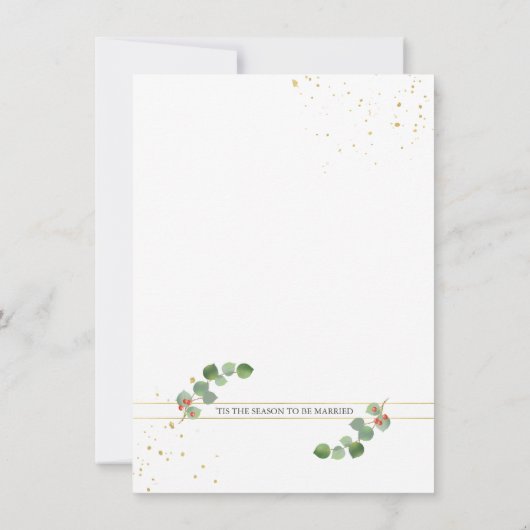 水の色の緑のクリスマスリハーサルディナー 招待状 (裏面)