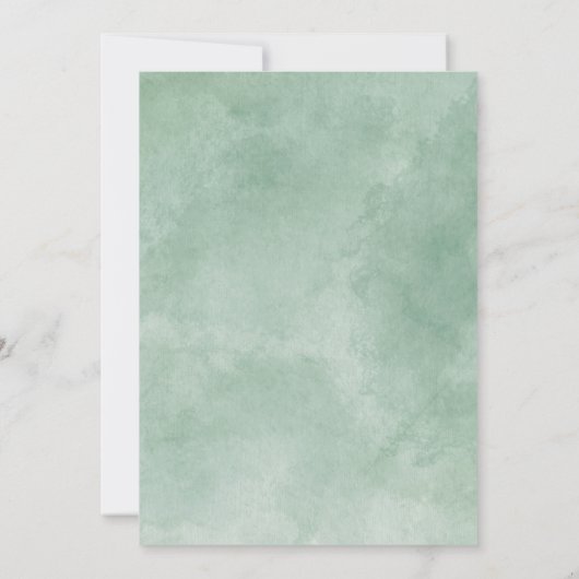 水の色の緑のシック&ネストベビーシャワー 招待状 (裏面)