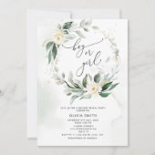 水の色の緑のジェンダーが招待を明らかにする 招待状 (正面)