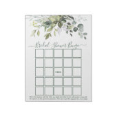 水の色の緑のセージ緑のブライダルシャワービンゴ ノートパッド (回転)