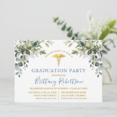 水の色の緑のダスティブルーメディカルグラードパーティー 招待状 (スタンド正面)