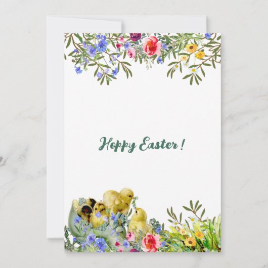 水の色の緑のチックスフローライースターパーティー 招待状 (裏面)