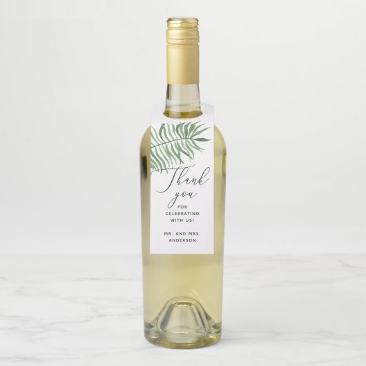 水の色の緑のトロピカル結婚トの感謝していあなた ボトルネックタグ (ボトル)