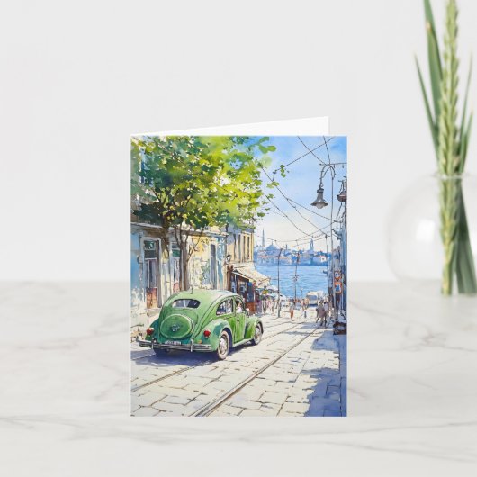 水の色の緑のフォルクスワーゲン カード (正面)