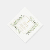 水の色の緑のフローラ最初の聖餐式 スタンダードカクテルナプキン (角)