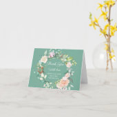 水の色の緑のフローラ結婚の感謝 カード (黄色い花)