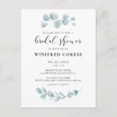 水の色の緑のブライダルシャワーの招待 ポストカード (正面)