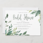 水の色の緑のブライダルシャワー招待 招待状 (正面)