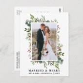 水の色の緑のベリー結婚した&メリー ポストカード (正面/裏面)