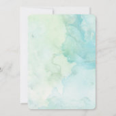 水の色の緑のボンジュールボーイベビーシャワー 招待状 (裏面)