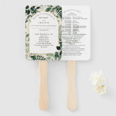 水の色の緑のモダンアーチ結婚型 ハンドファン (正面&裏面)