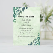 水の色の緑のユーカリの日離れ付を保存する エンクロージャーカード (スタンド正面)