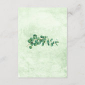 水の色の緑のユーカリの日離れ付を保存する エンクロージャーカード (裏面)