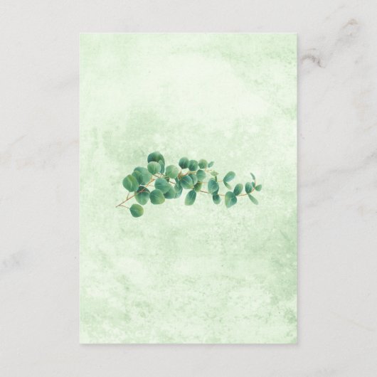 水の色の緑のユーカリの日離れ付を保存する エンクロージャーカード (裏面)