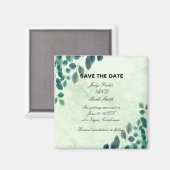 水の色の緑のユーカリの日離れ付を保存する マグネット (正面/裏面)