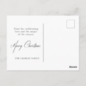 水の色の緑のリースクリスマスフォトホリデー ポストカード (裏面)