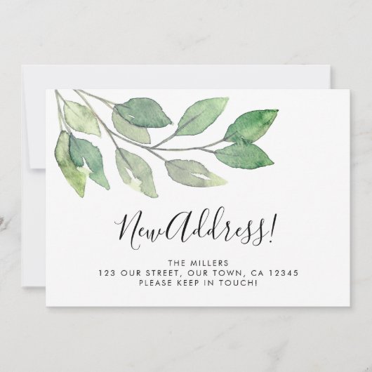 水の色の緑の動く発表 案内状 (正面)