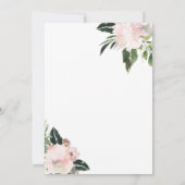 水の色の緑の塵のフローラ結婚ズ 招待状 (裏面)